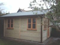 8 x 12 Workroom with Garden Office door, and windows. 